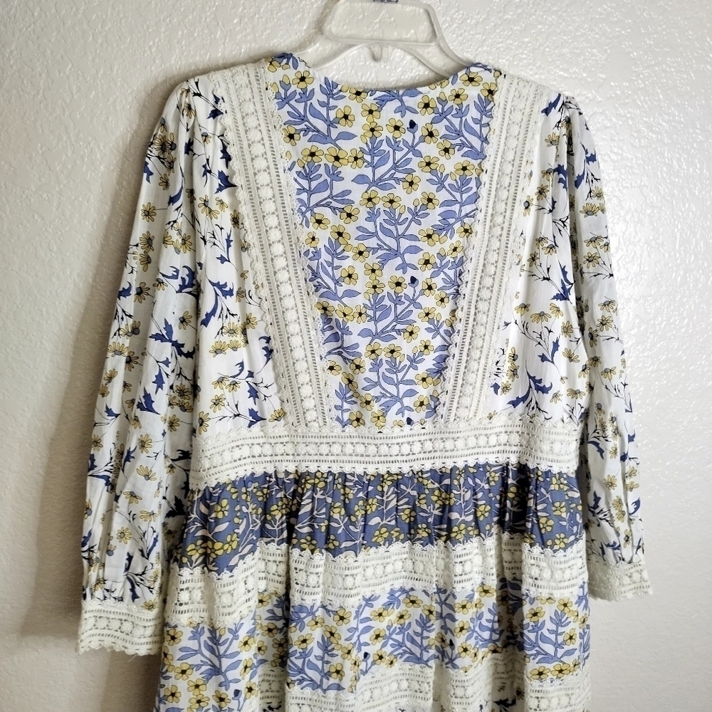 NWT Anthropologie Roberta Midi prairie v neck Dress sz 16w - Picture 10 of 12